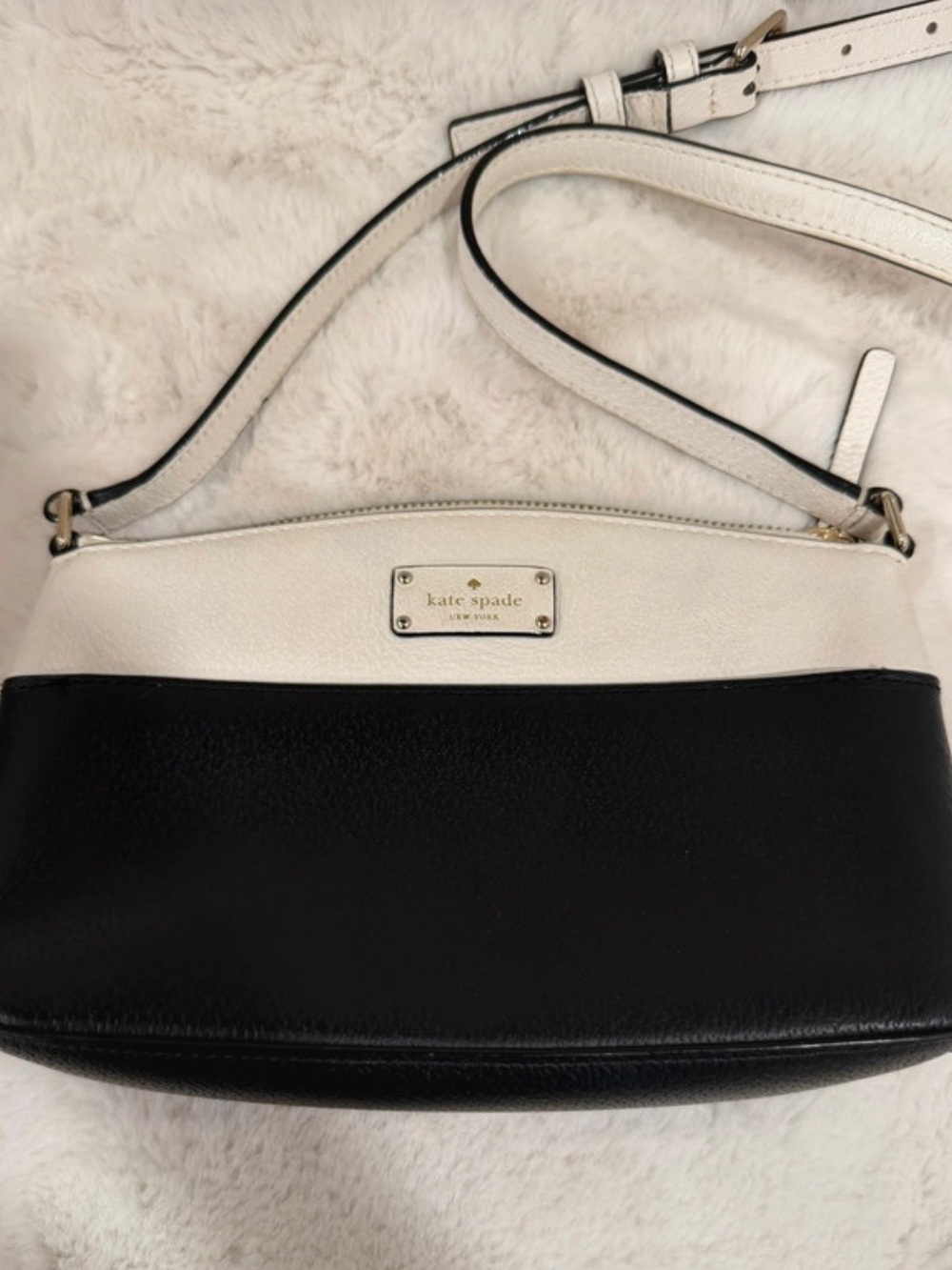 kate spade Black and White Two-Tone Shoulder Bag